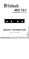 McIntosh MQ-101 - Service manual